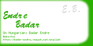 endre badar business card